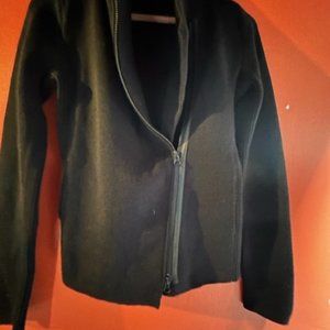 Vince Heavy Gage 100% Wool Moto Sweater Jacket. Black. XS